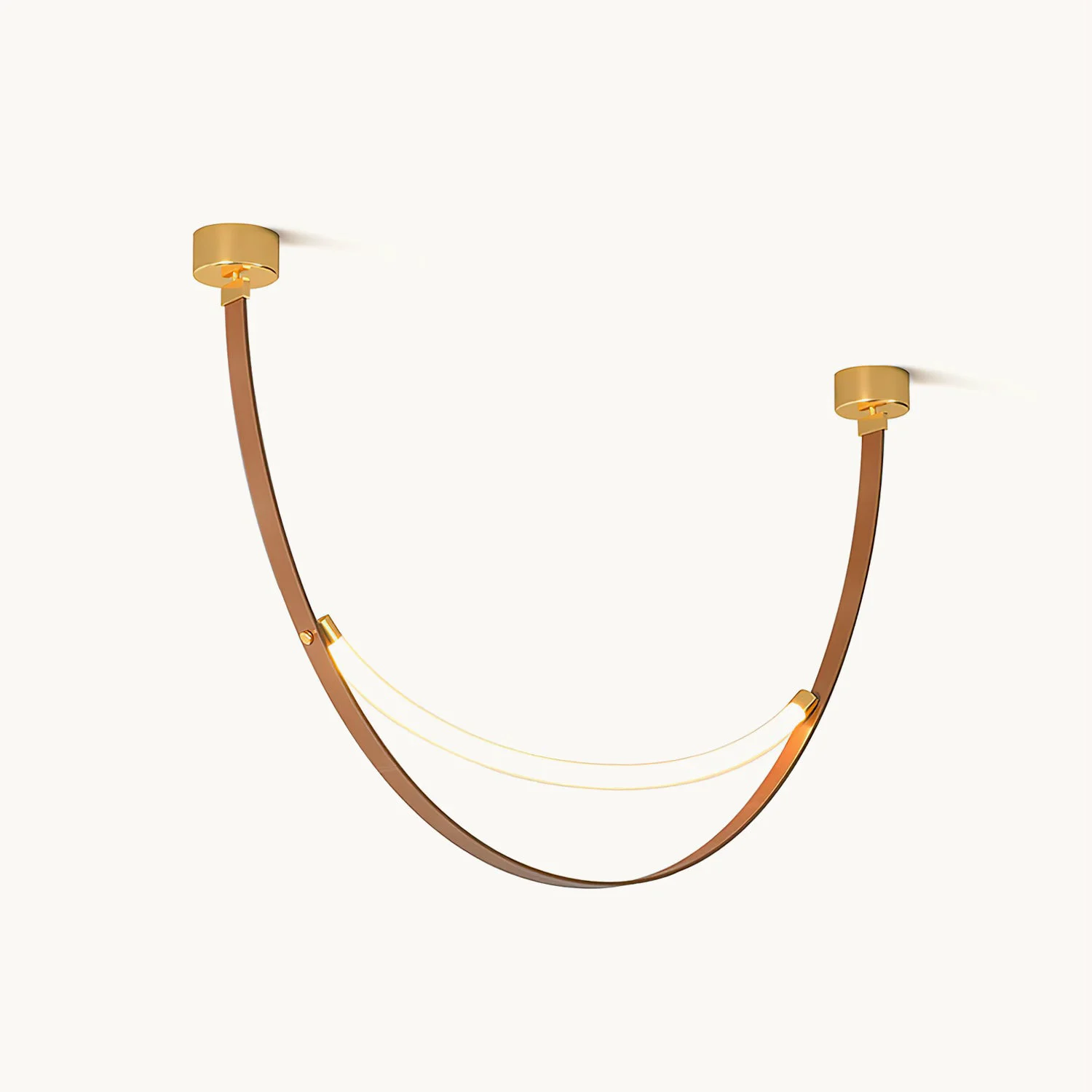 Quality Leather Arc Loop Pendant Light Superior