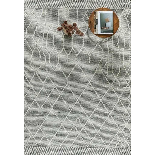 Classic LABIN HAND WOVEN RUG IVORY CHARCOAL Top-Quality