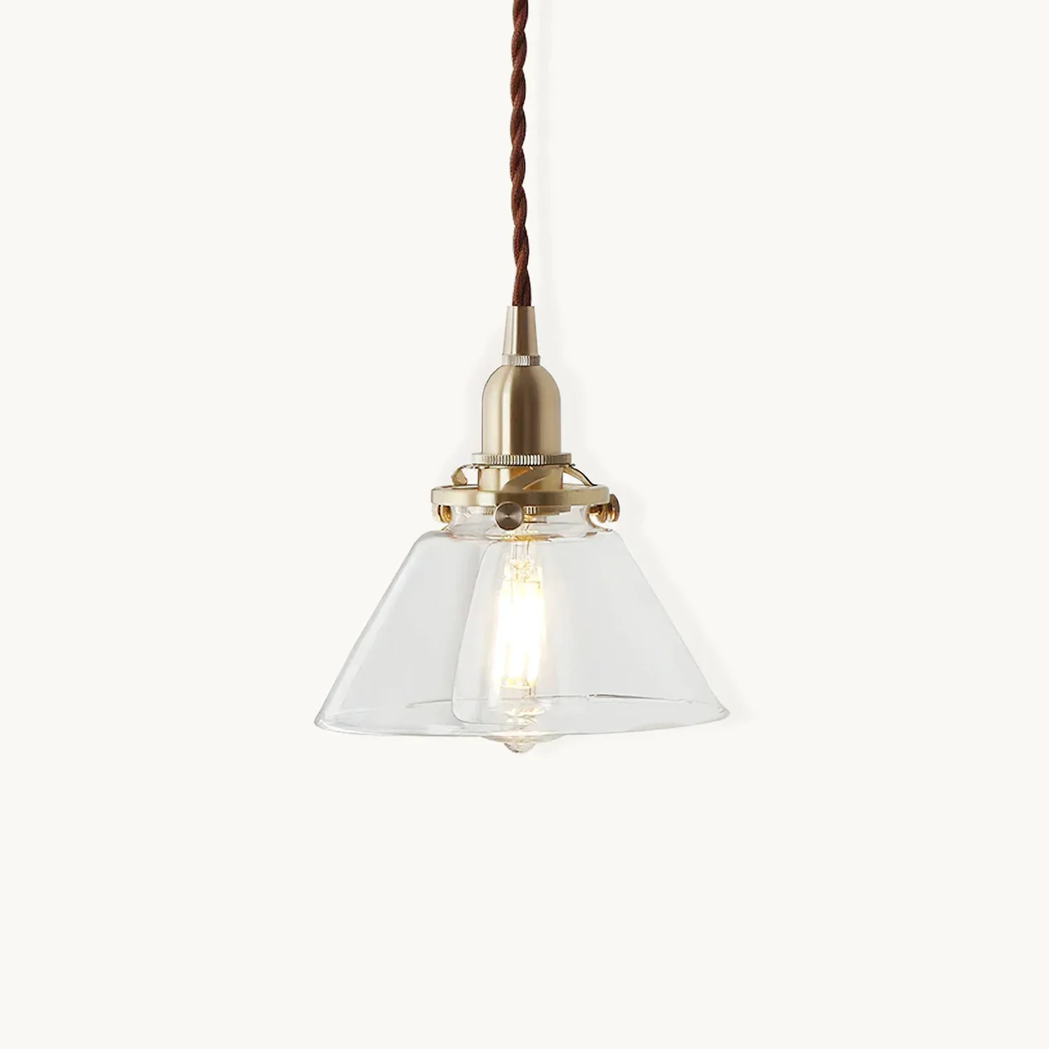 User-Friendly Brass Tapered Glass Pendant Light Outstanding