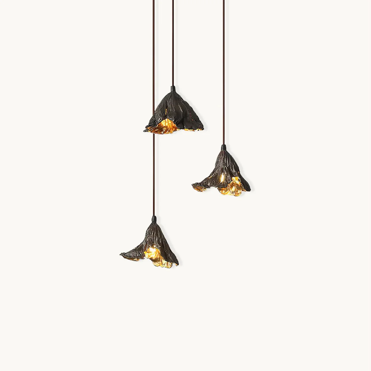 Exceptional Withered Lotus Leaf Pendant Lamp Solid