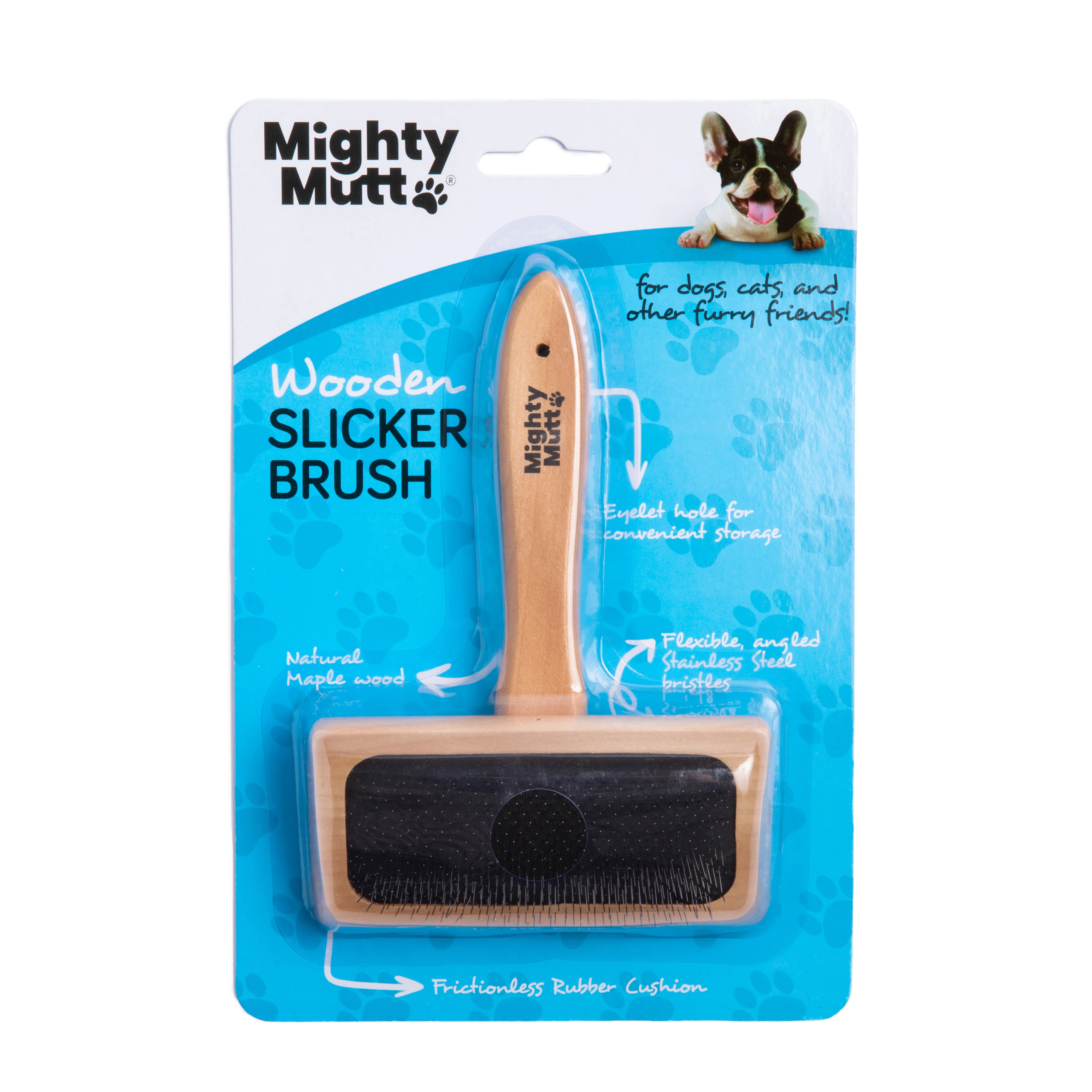 Contemporary Mighty Mutt Bamboo Grooming Brush for Pets - Slicker Brush User-Friendly