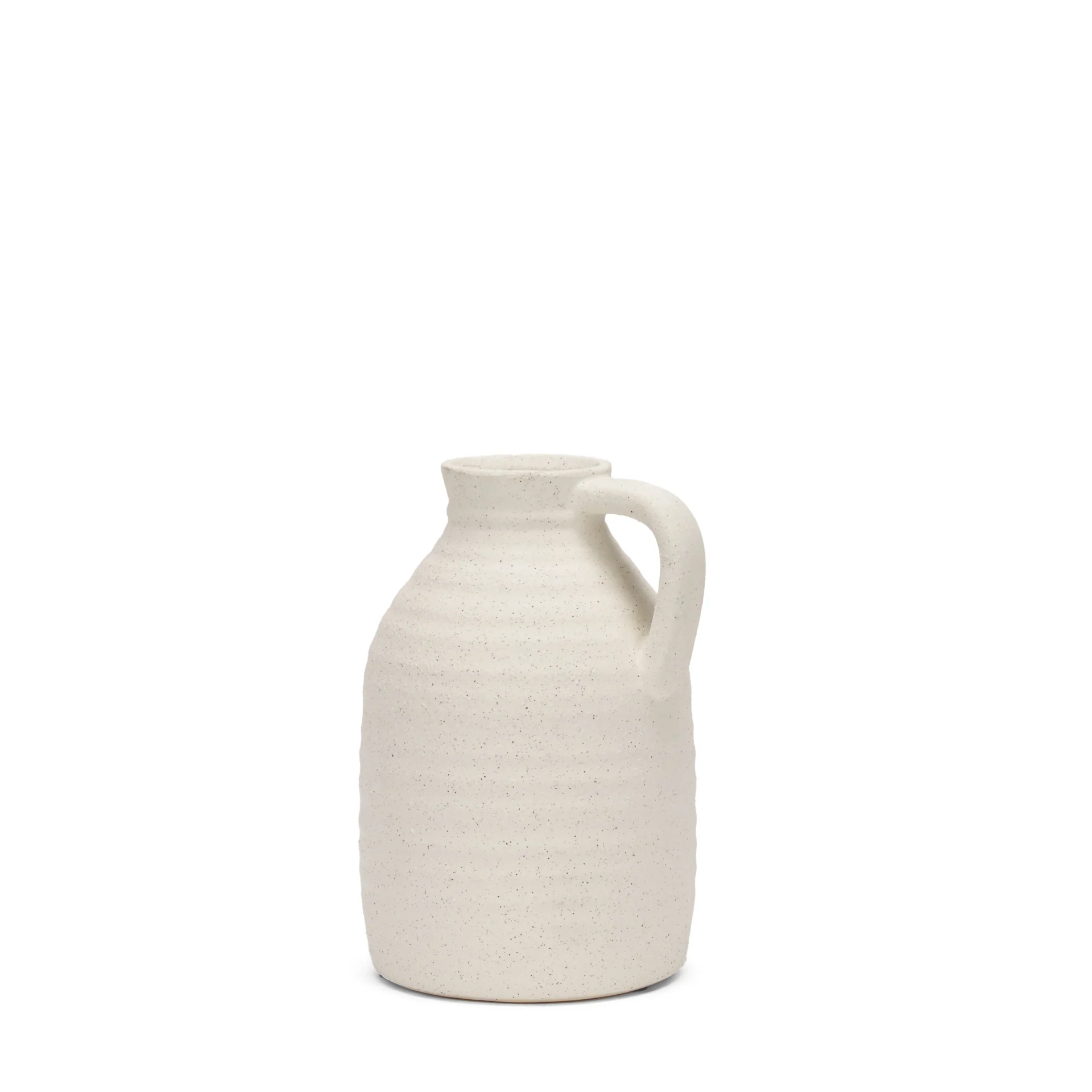 Durable Tyrus Medium Textured Matte White w Speckling Ceramic Vase Reusable