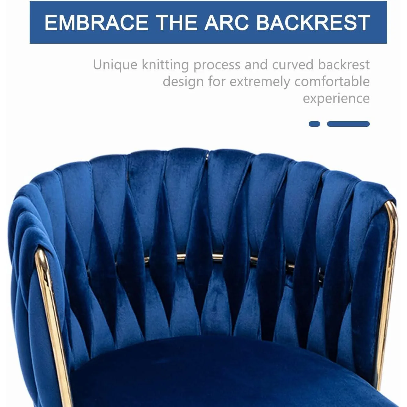 Quality Blue Wingback Dining Chairs Set Of Four Modern Style Lightweight