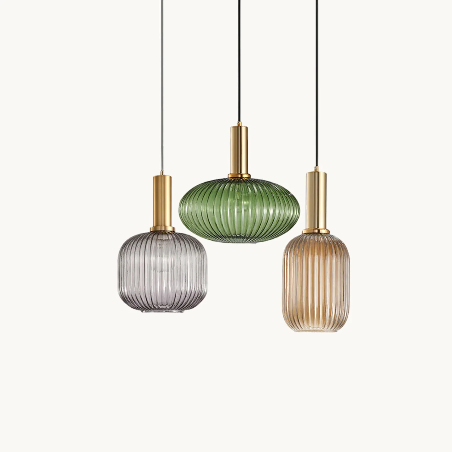 User-Friendly Oval Reeded Glass Pendant Light Sustainable