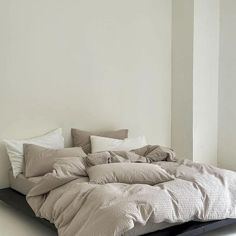Crafted Sand Waffle Bedding Set Responsible