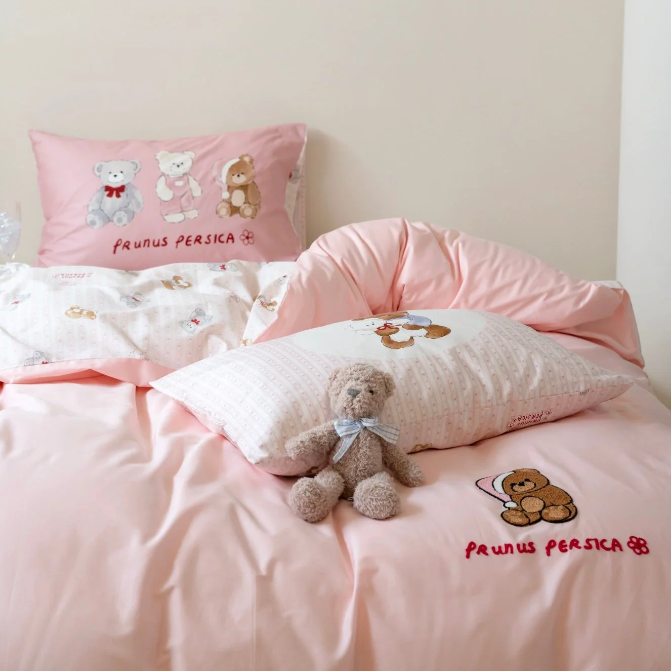 Advanced Pink Teddy Dreams Bedding Set Clean