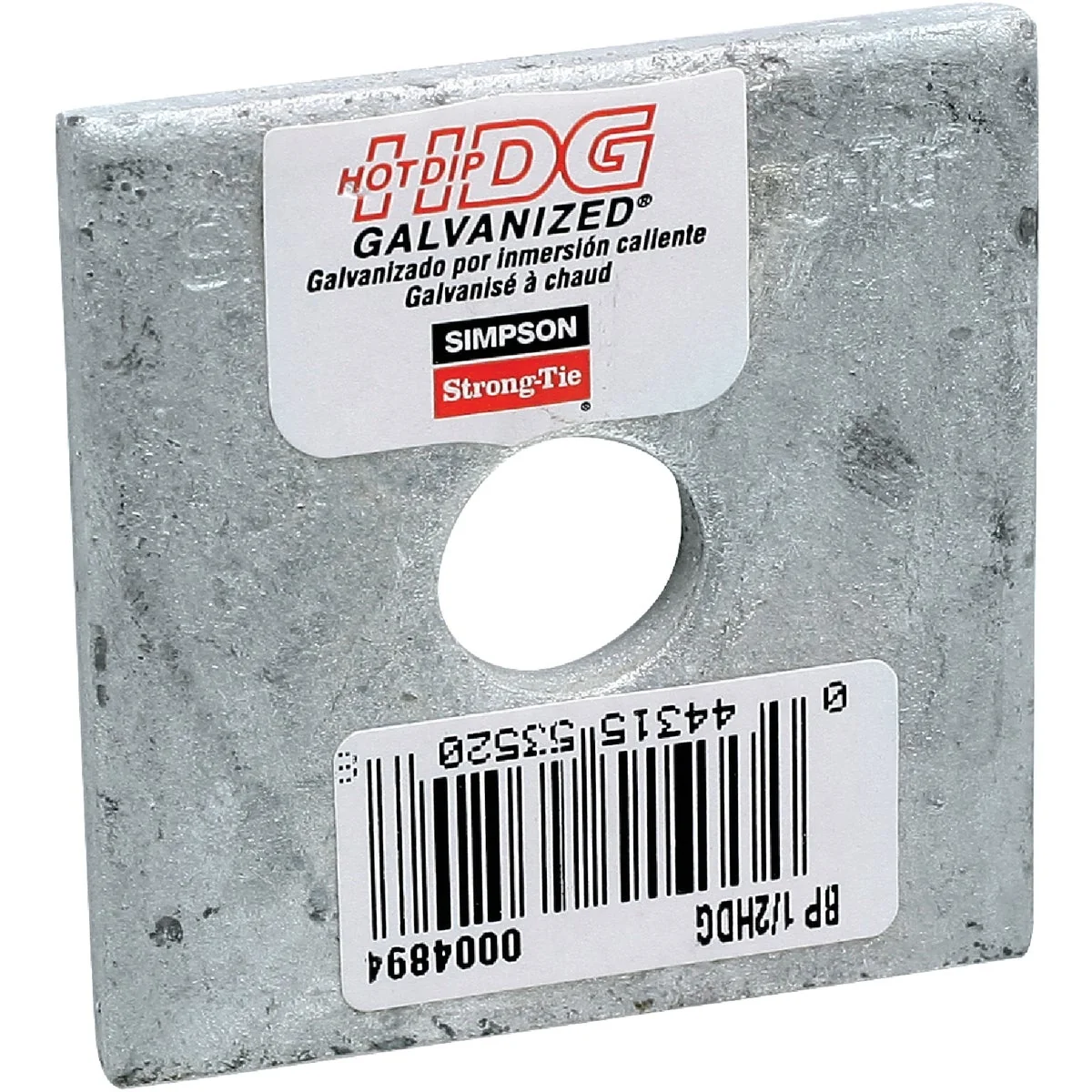 Premium Simpson Strong-Tie 1 2 in. x 2 in. x 3 16 in. Steel Hot Dipped Galvanized Bearing Plate Green