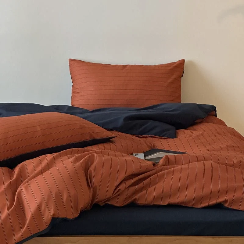 Secure Soft Simple Striped Bedding Set Powerful