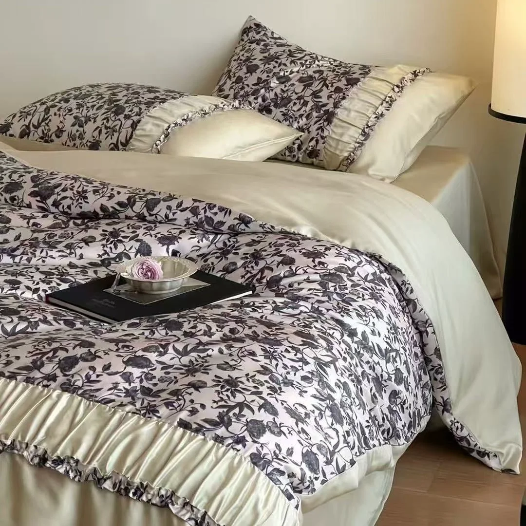 Secure Vineyard Ruffle Bedding Set Minimalist