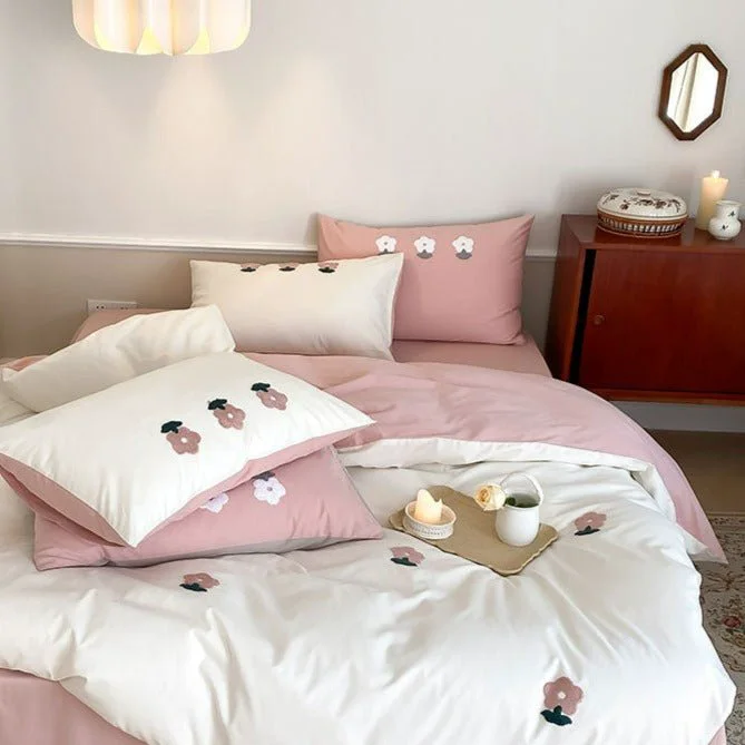 Enhanced Pink Posey Bedding Set Responsible