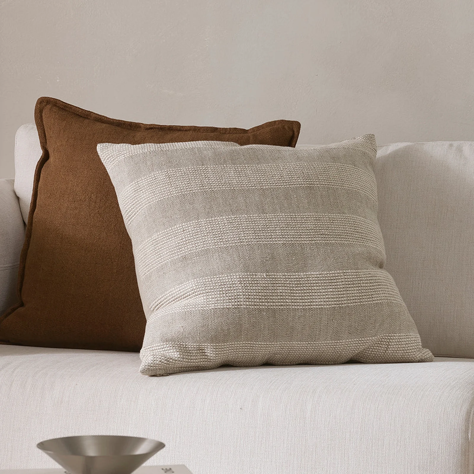 High-End Beaumont Cushion Natural 55 x 55cm Artisan