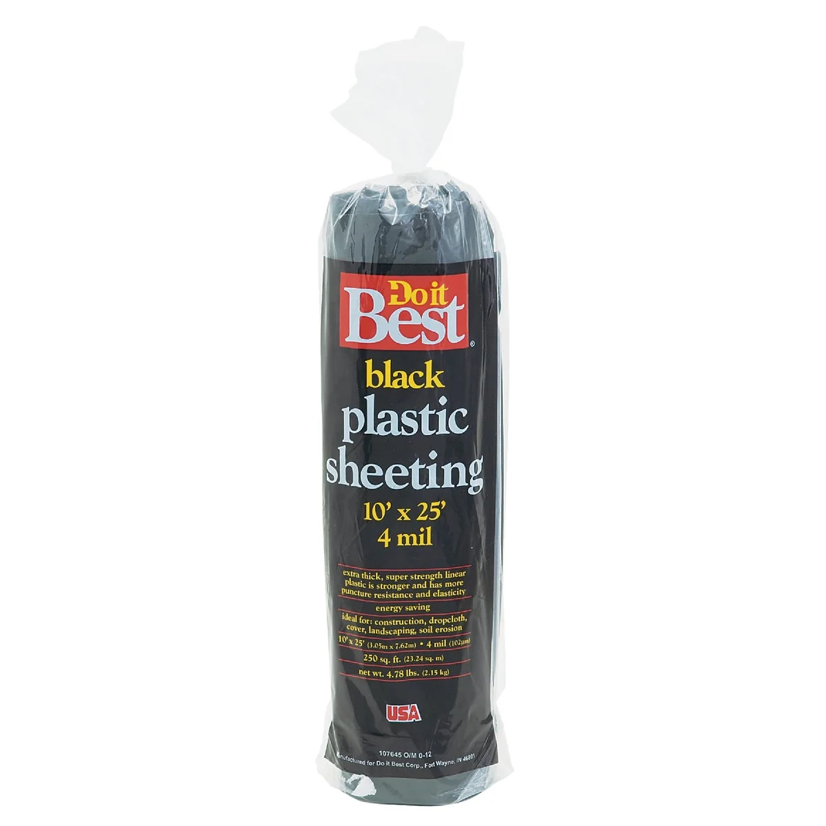 Genuine Do it 10 Ft. X 25 Ft. Black 4 Mil. Poly Film Sheeting Long-Lasting