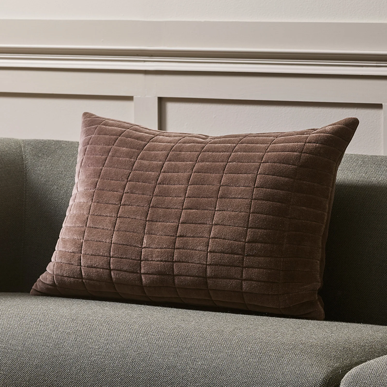 Stylish Turner Lumbar Cushion Chocolate 40 x 60cm Contemporary