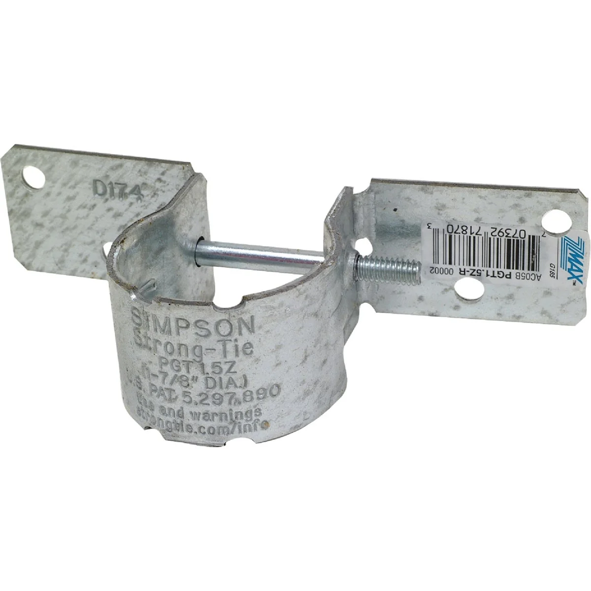 Modern Simpson Strong-Tie 1-7 8 In. O.D. 12 Ga. Standard Application Pipe Rail Tie Secure