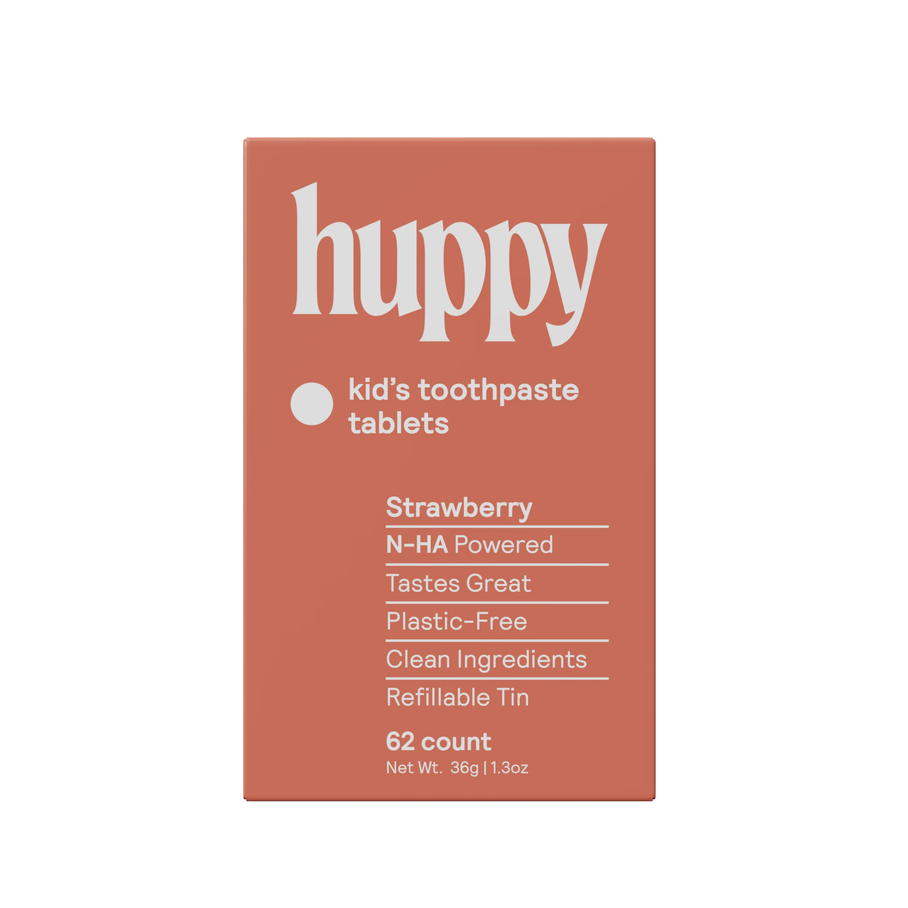 Solid Huppy Kids n-HA Toothpaste Tablets with Tin Functional