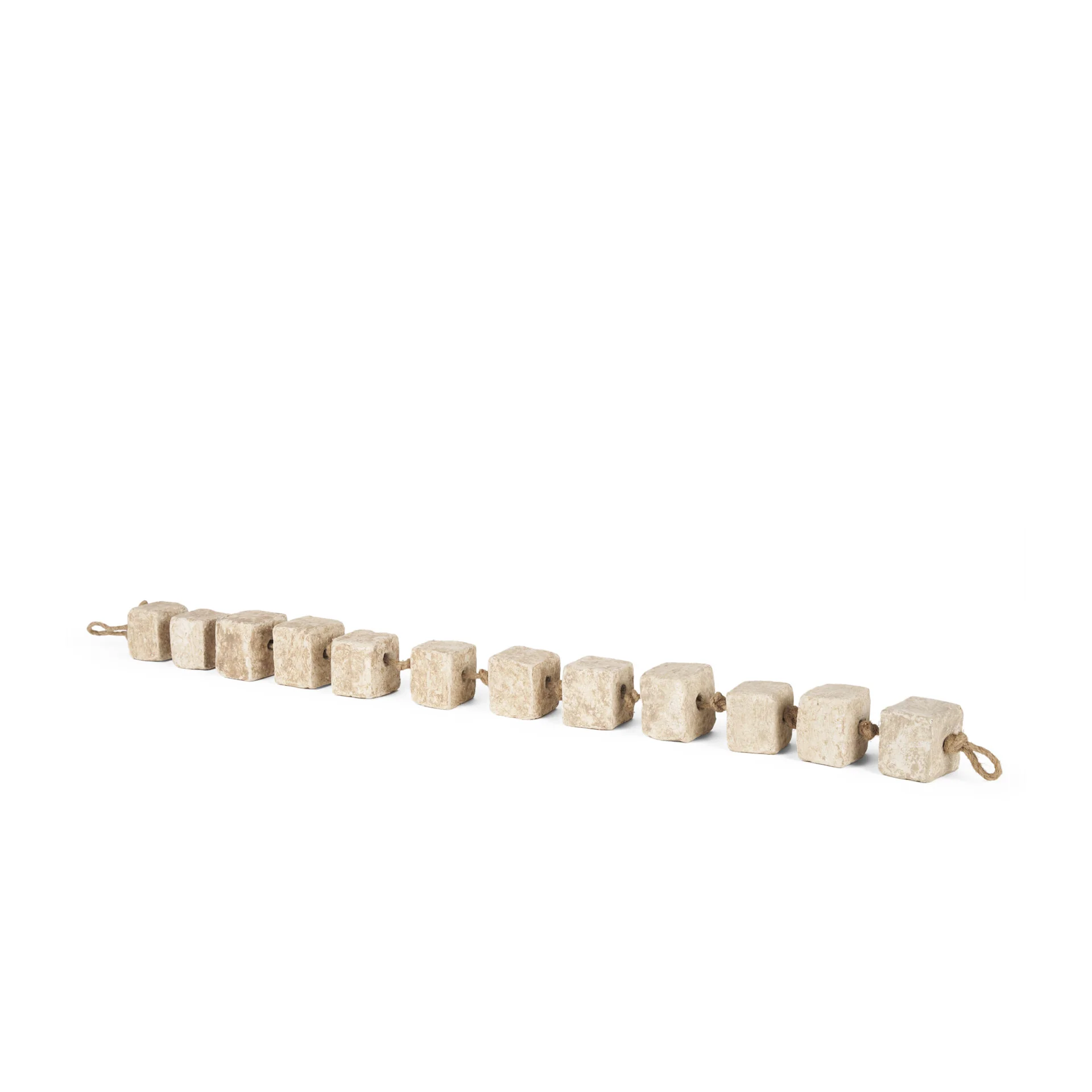 Practical Mala Beige Paper Mache Cube Garland Artisan