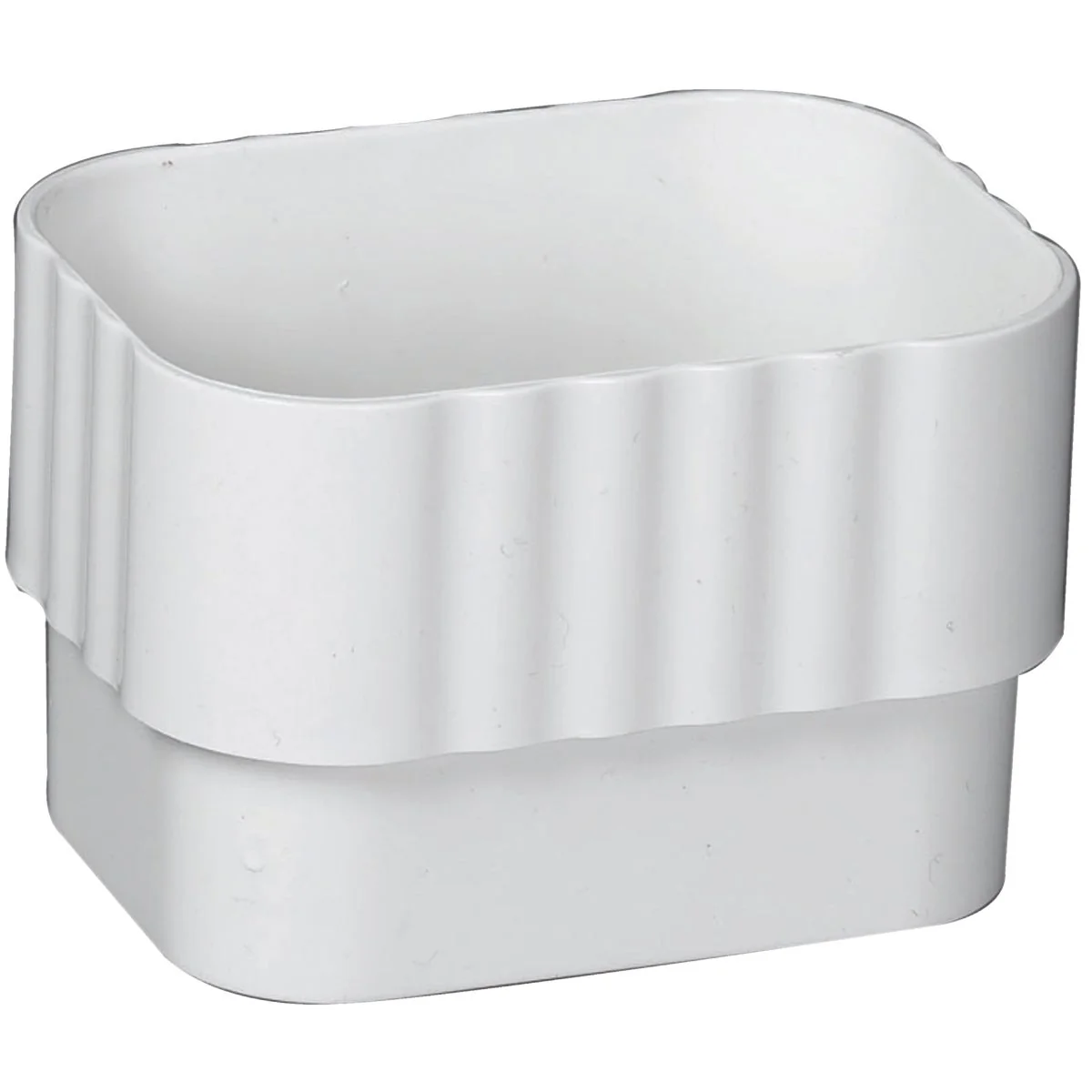 Long-Lasting Amerimax 2 In. x 3 In. Traditional K-Style White Vinyl Downspout Connector Responsible