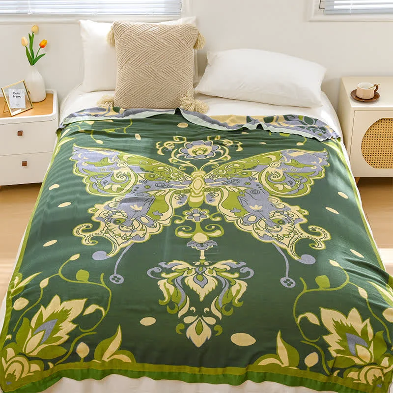 Trusted Vintage Butterfly Bamboo Fiber Breathable Blanket Clean