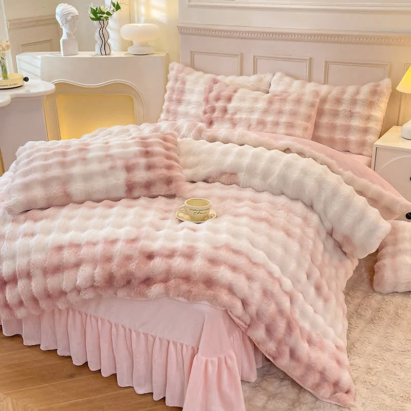 Carefully Designed Fluffy Fleece Duvet Cover Bedding Set 4PCS Exclusive