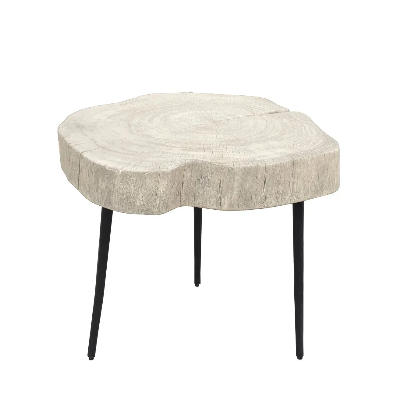 Versatile Organic Trunk Side Table - White Washed Traditional