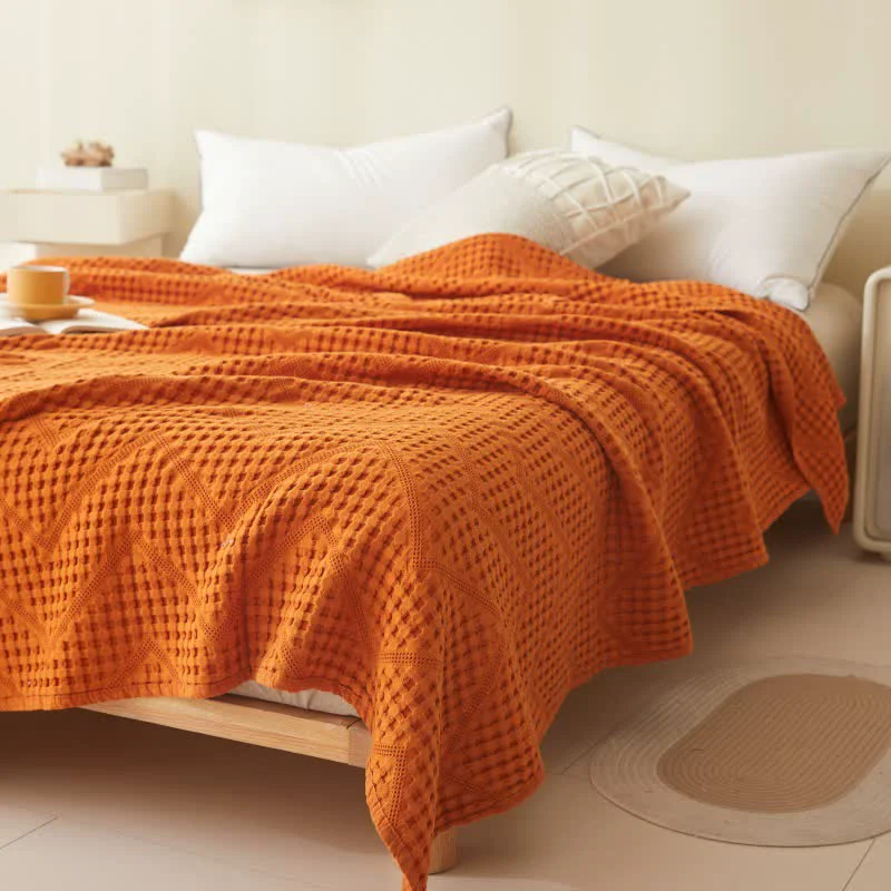 Secure Solid Color Waffle Texture Towel Quilt Unique