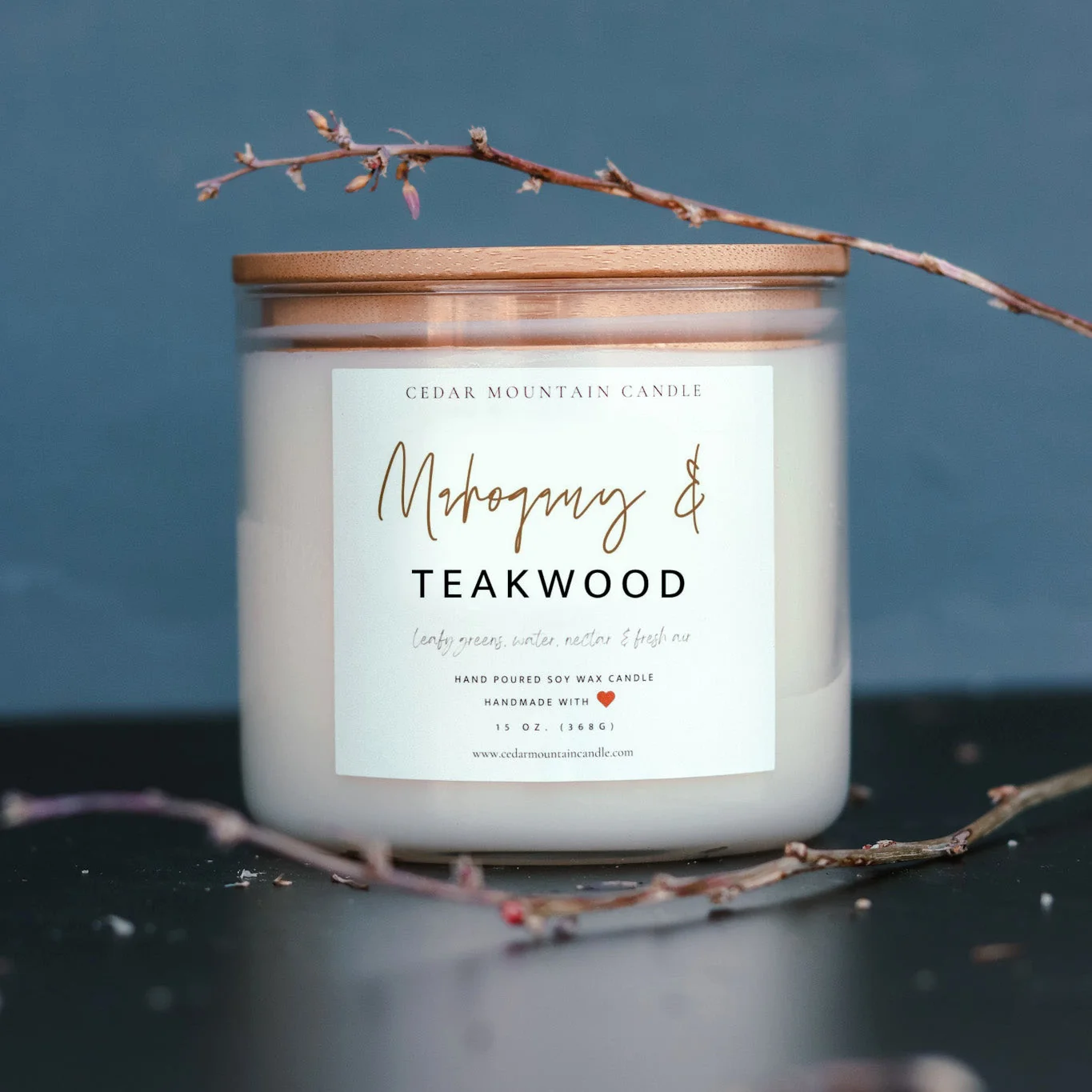 Unique Mahogany Teakwood - 3 Wick Jar Candle Smooth