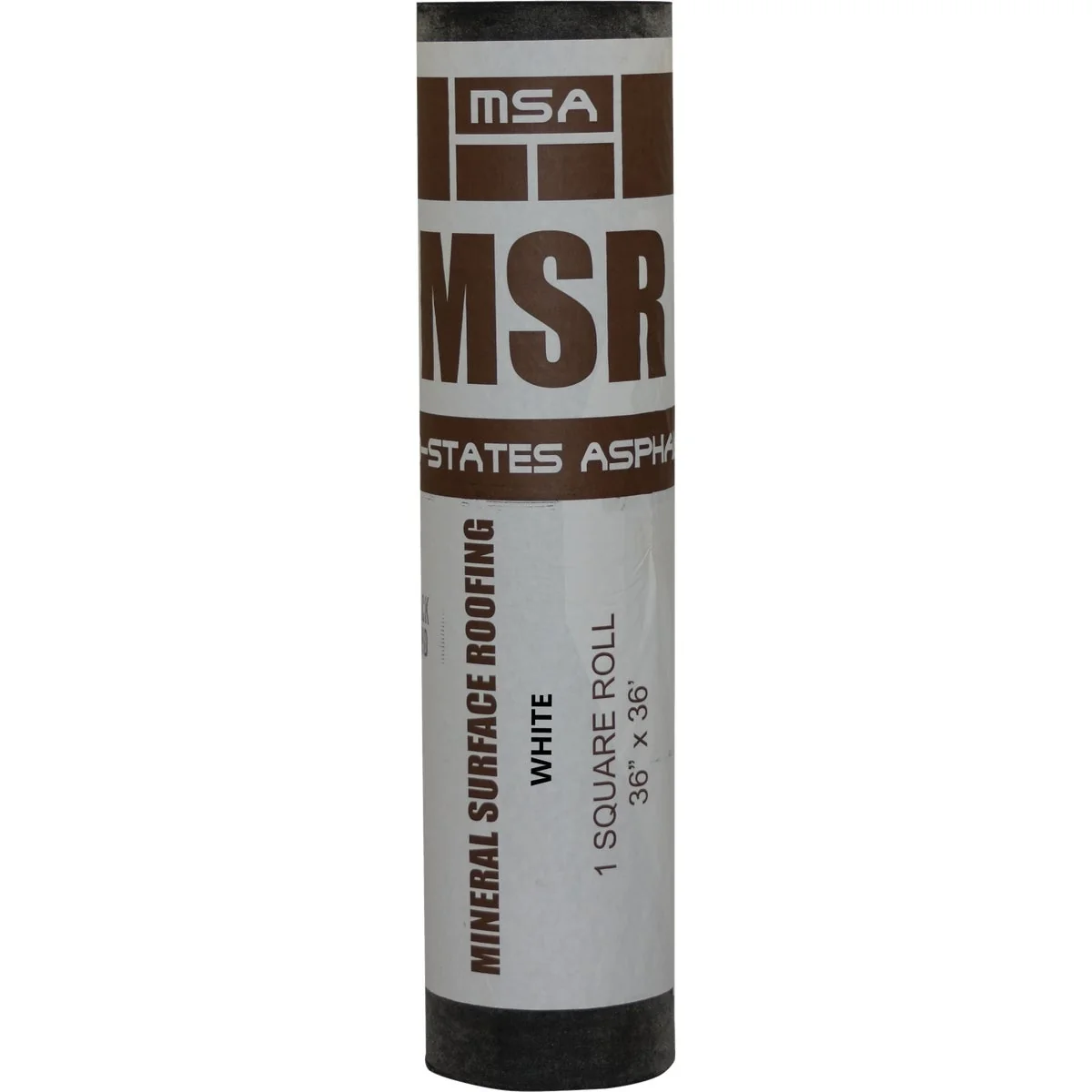 Authentic Mid States 36 In. x 36 Ft. White Asphalic Coated Fiberglass Mat-2 Sides Asphalt Roofing Membrane World-Class