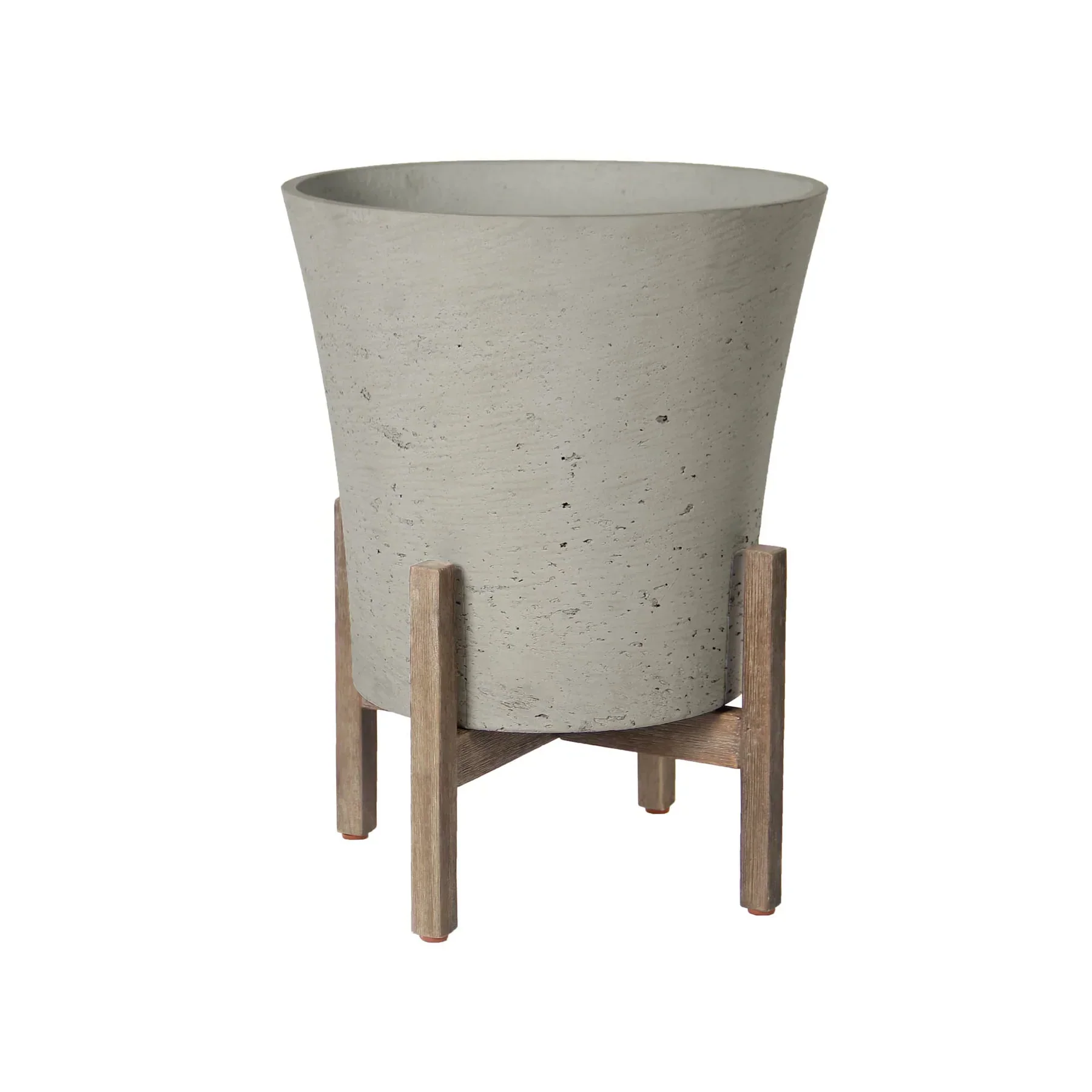 Certified Patio Tapered Large Standing Pot - Cement Grey Versatile