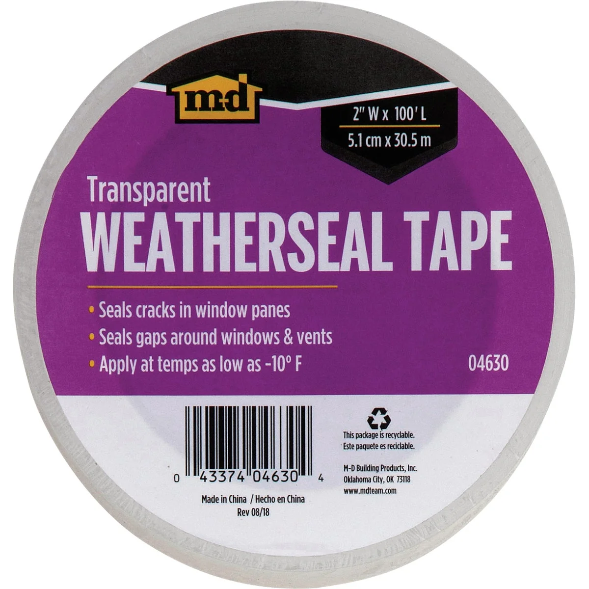 Soft M-D 2 In. x 100 Ft. Transparent Weatherseal Tape Detailed