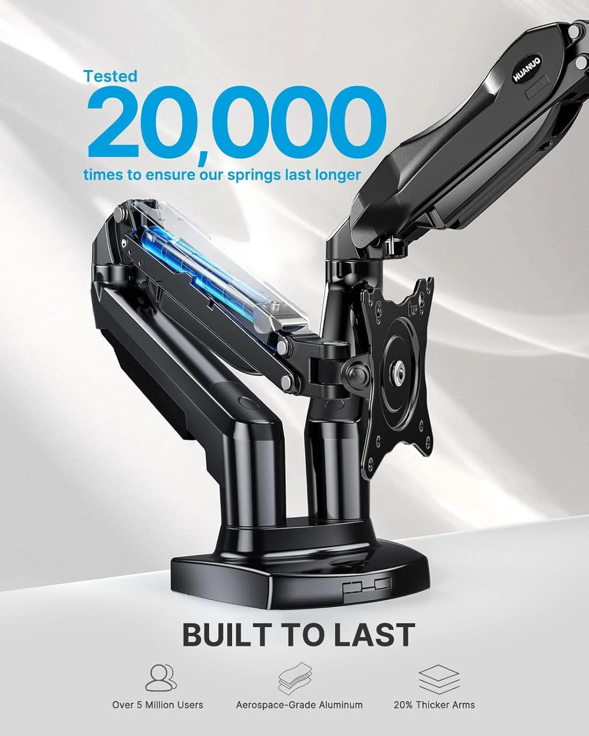 Genuine Dual Monitor Stand With 13 To 32 Inch VESA Desk Mount Eco-Friendly