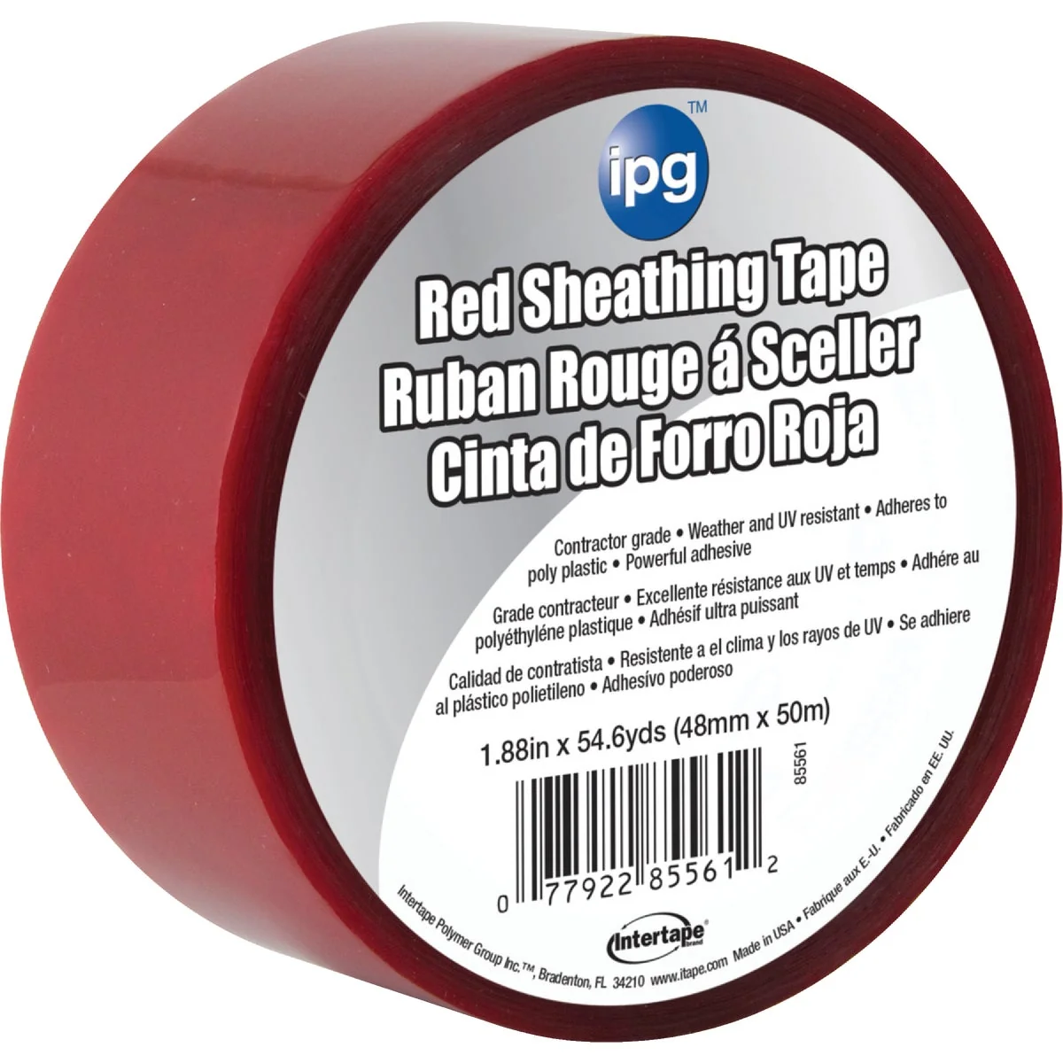 Optimized IPG 1.89 In. x 55 Yds. Red Sheathing Tape Practical