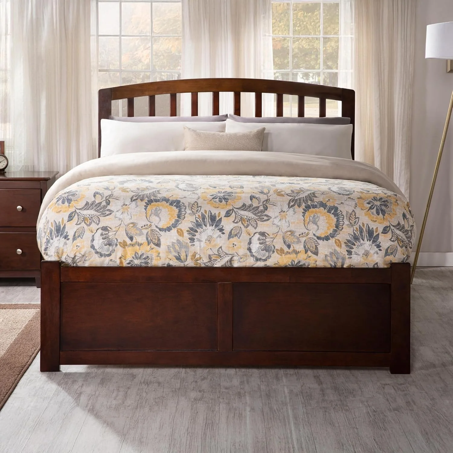 Expertly Made Richmond Walnut Fullsize Platform Bed With Trundle World-Class