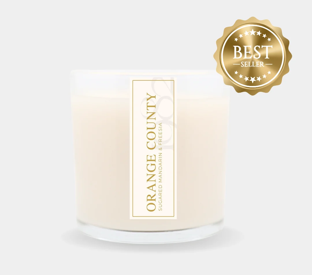 Specialty Orange County 14 oz Double Wick - Notes Mandarin Oranges Peaches Strawberries Citron Sugar sia Consistent