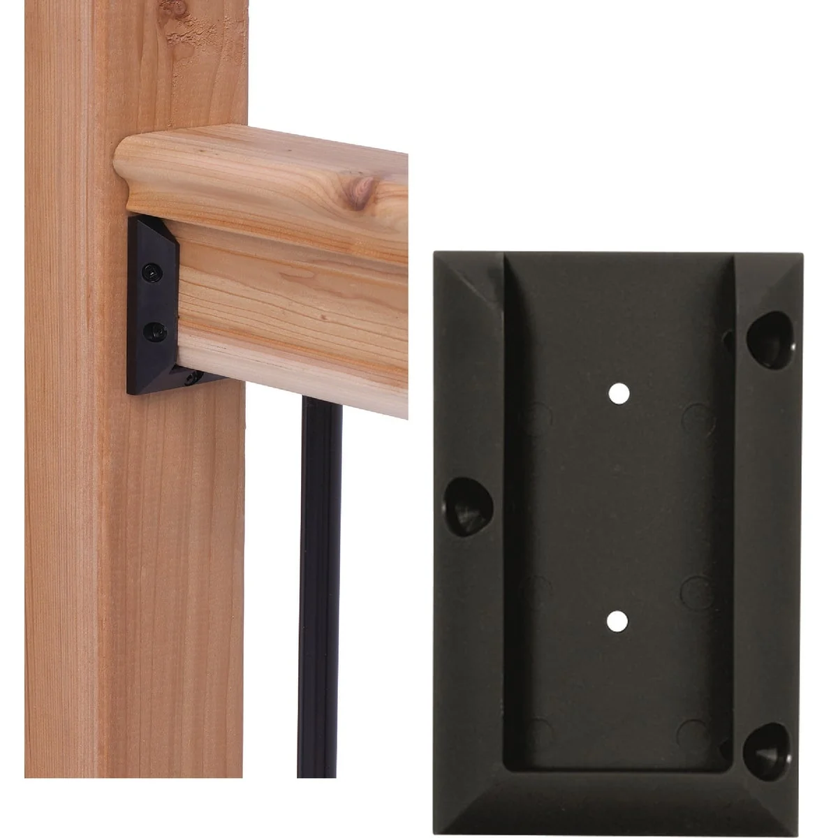 Prestigious Deckorators Black Plastic Rail Bracket 2-Pack Durable