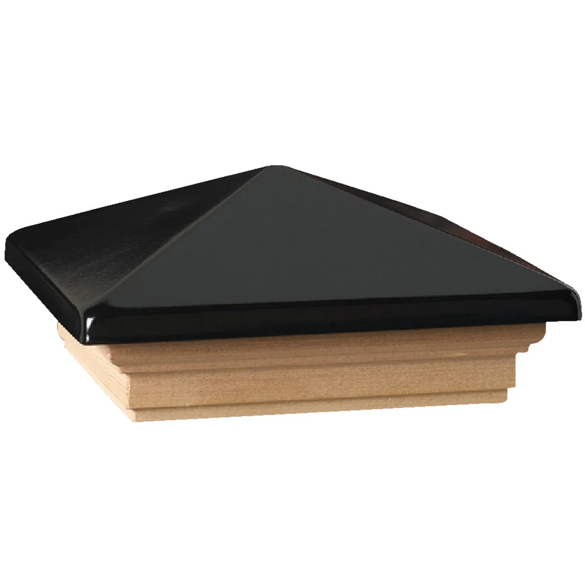 Lightweight Deckorators 6 In. x 6 In. Plastic Top Pressure Treated Pine Base Press-On Post Cap Long-Lasting