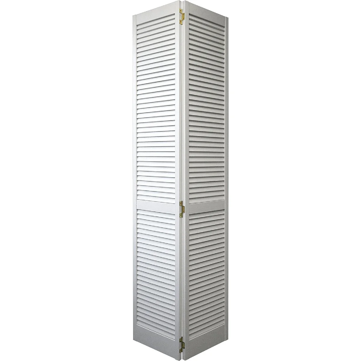Recyclable Jeld Wen 24 In. W. x 80 In. H. Pine Louver Louver Primed White Bifold Door Lightweight