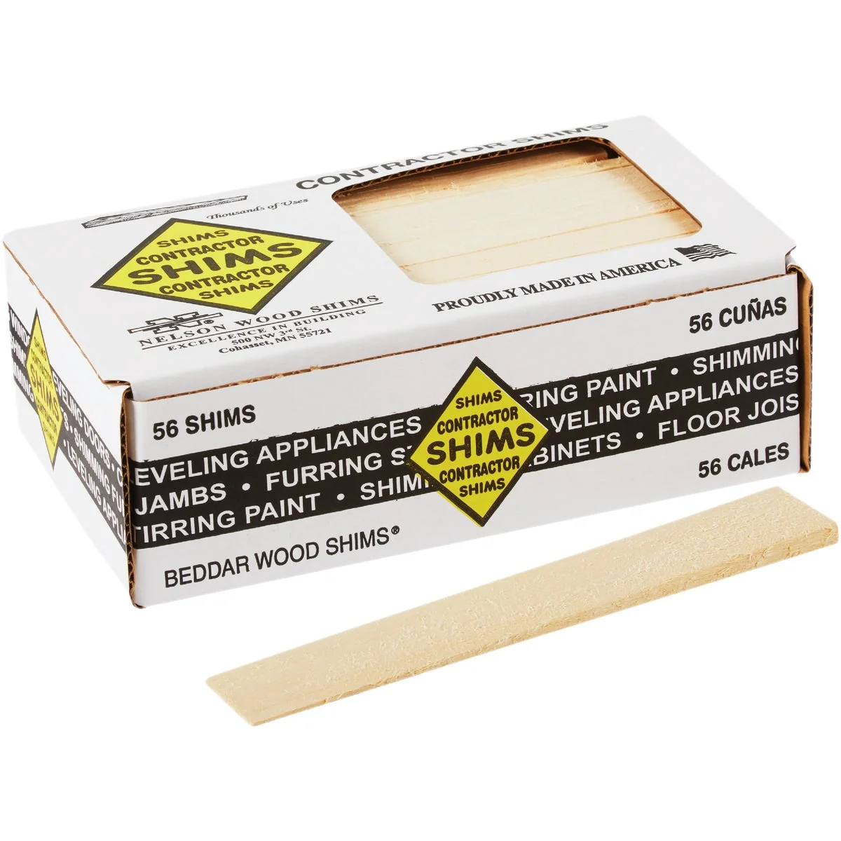 Detailed Nelson Wood Shims 8 In. L Beddar Shims 56-Count Modern