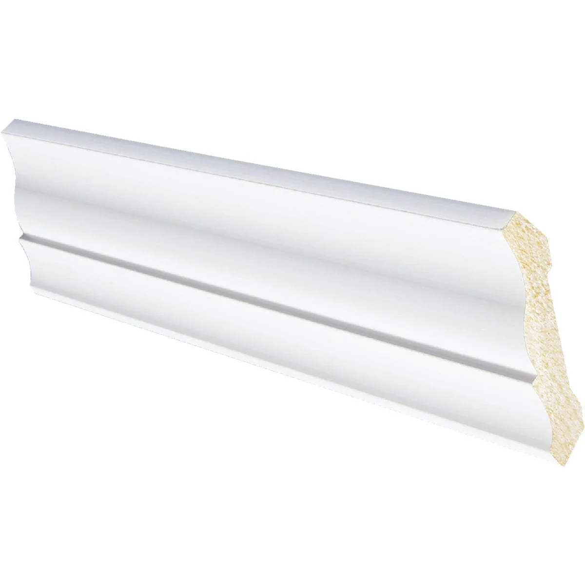 Solid Inteplast Building Products 1 2 In. W. x 3-3 16 In. H. x 8 Ft. L. Crystal White Polystyrene Crown Molding Luxury