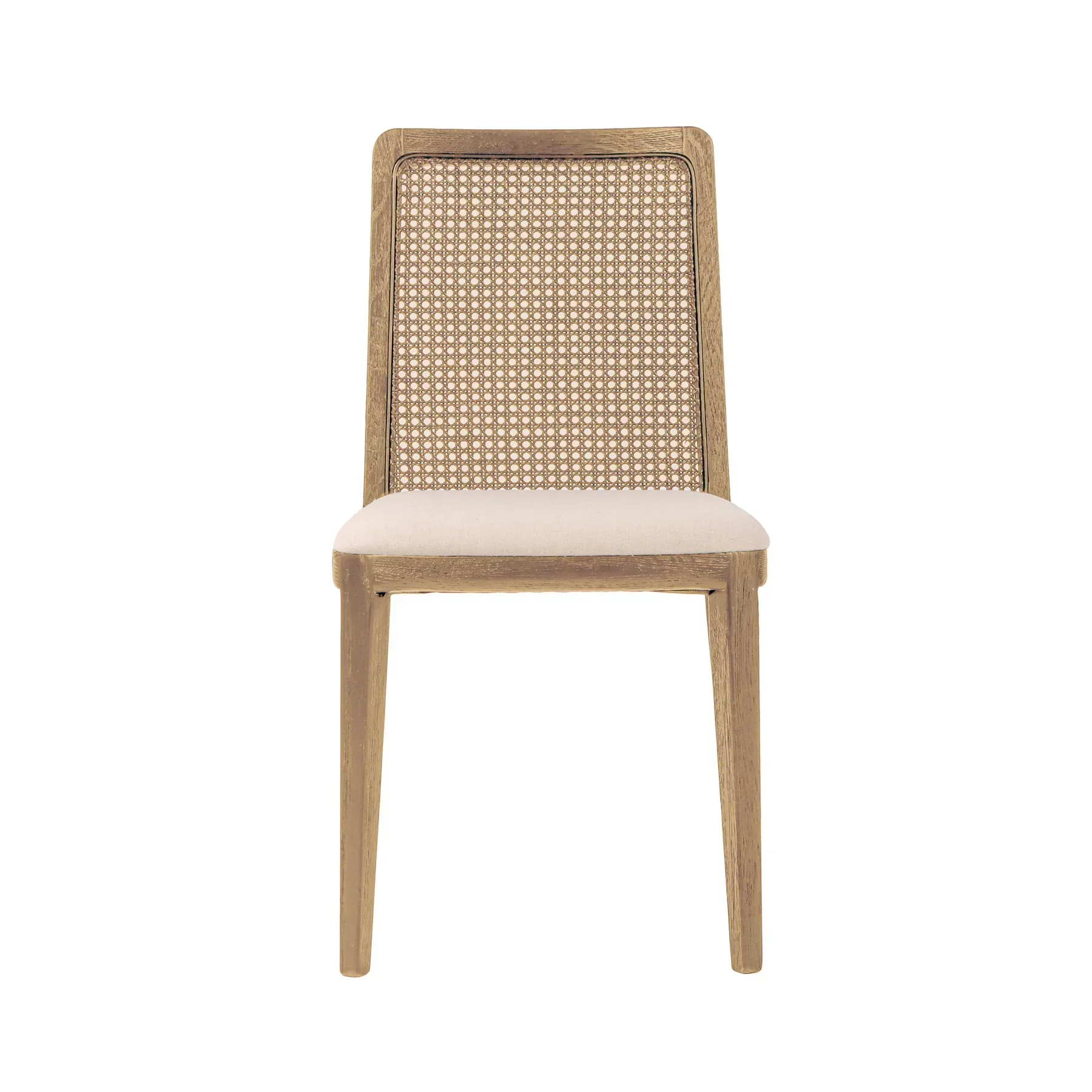 Safe Cane Dining Chair - Oyster Linen Natural Frame Authentic