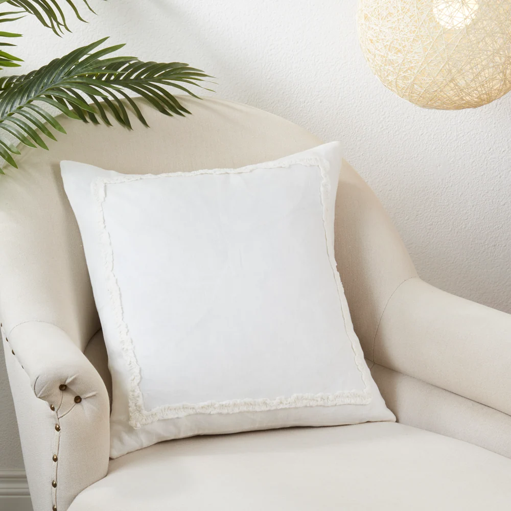Environmentally Friendly Ruffled Design Pillow - Down Filled Ivory Efficient