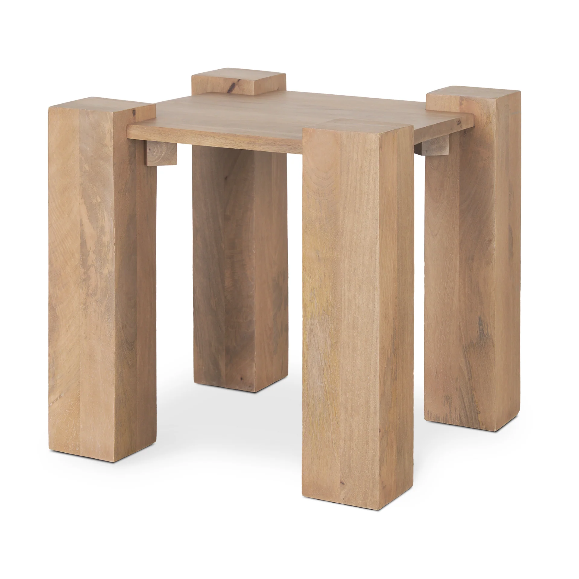 Convenient Beth Light Brown Wood Square Accent Table Smart