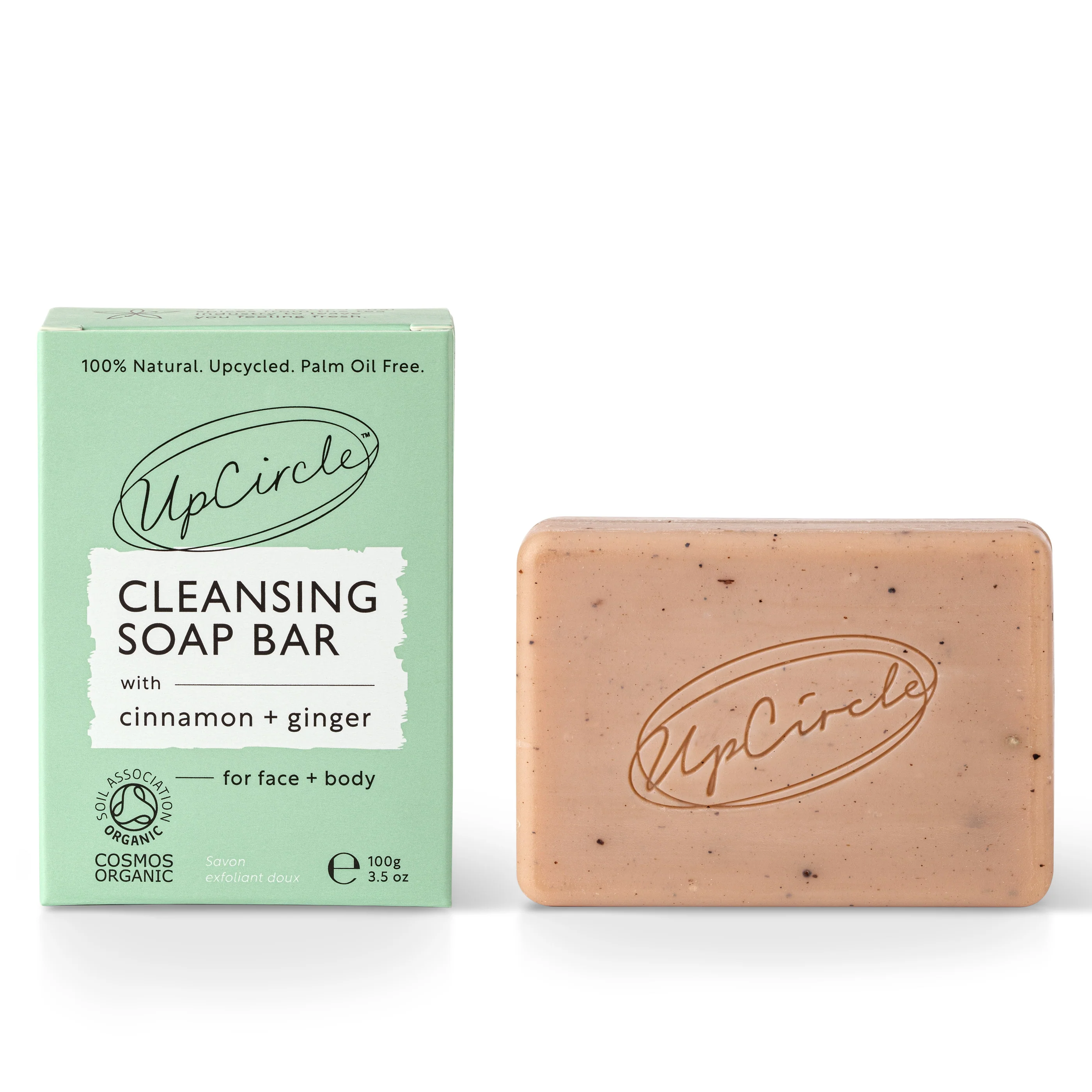 Superior UpCircle Cleansing Soap Bar with Cinnamon Ginger Detailed
