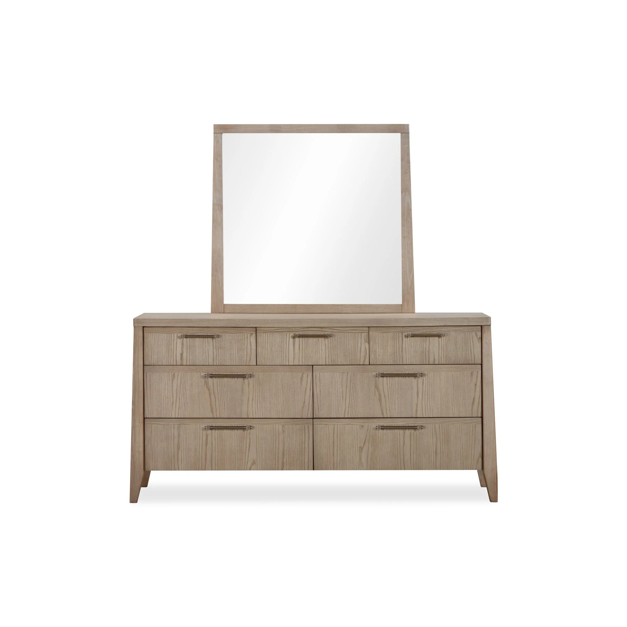 Stylish Nettie Seven Drawer Ash Wood Dresser in Ginger Smooth