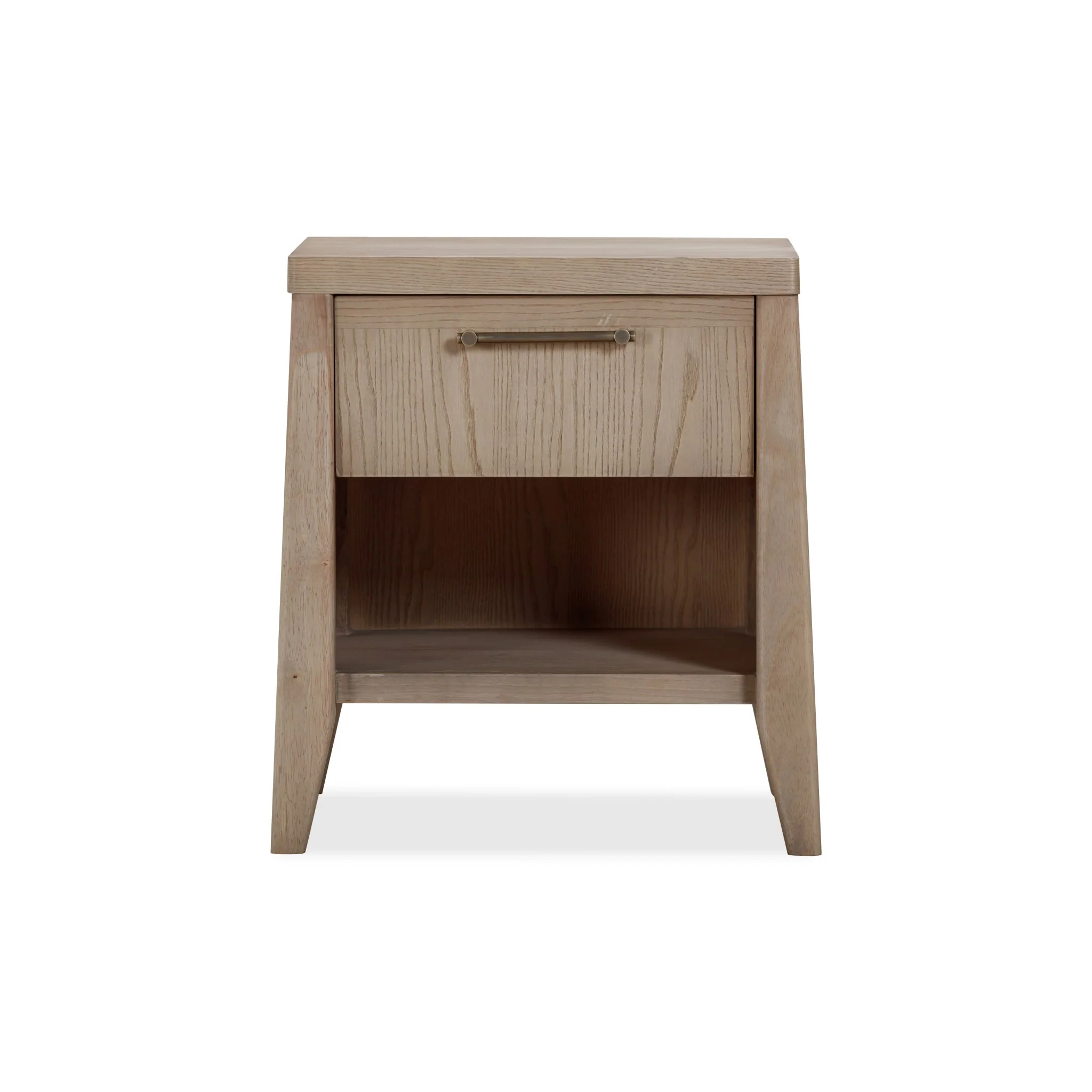 Professional Nettie One Drawer One Shelf Ash Wood Nightstand in Ginger Crafted