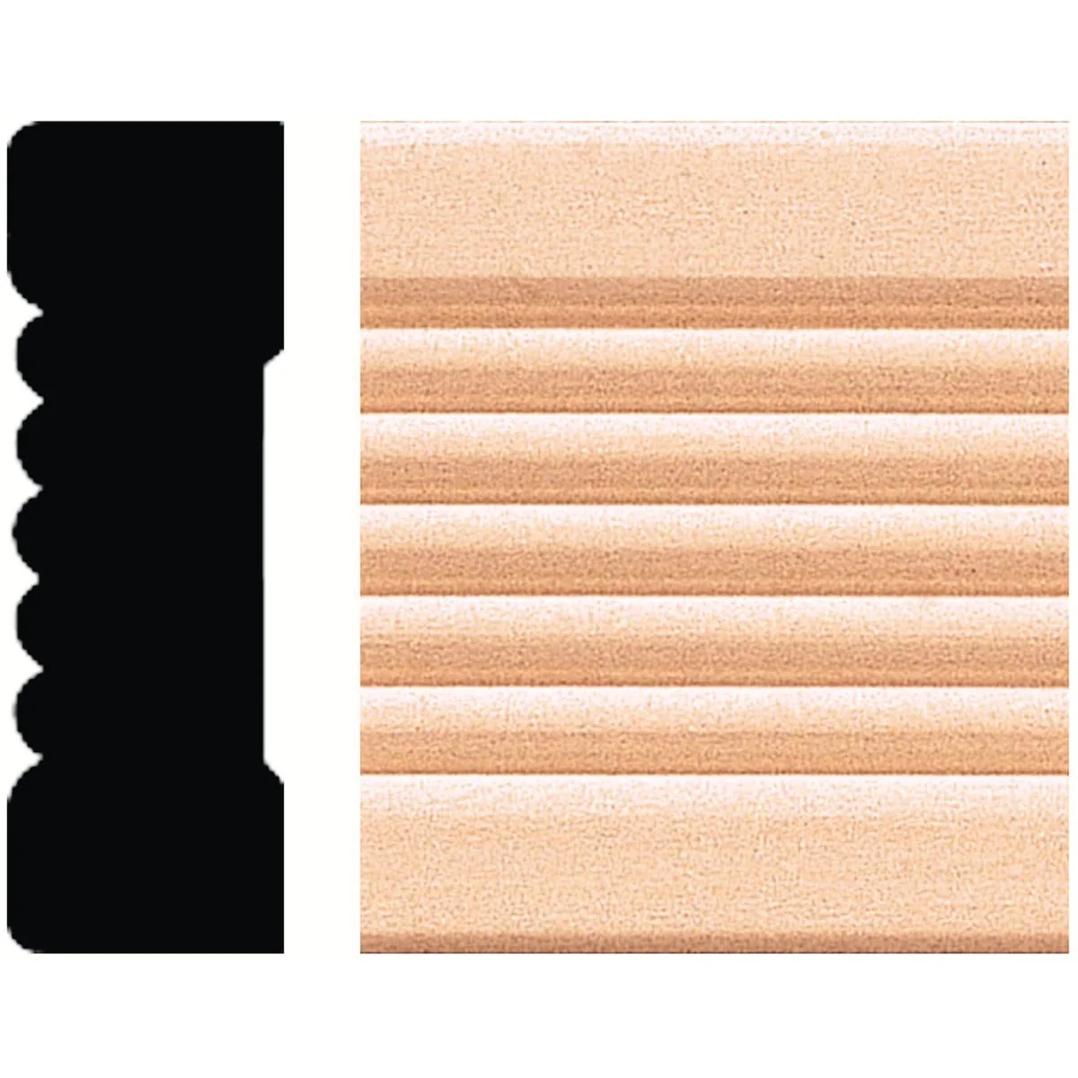 Next-Generation House of Fara 21 32 In. W. x 2-1 4 In. H. x 8 Ft. L. Natural Hardwood Fluted Wood Casing Superior