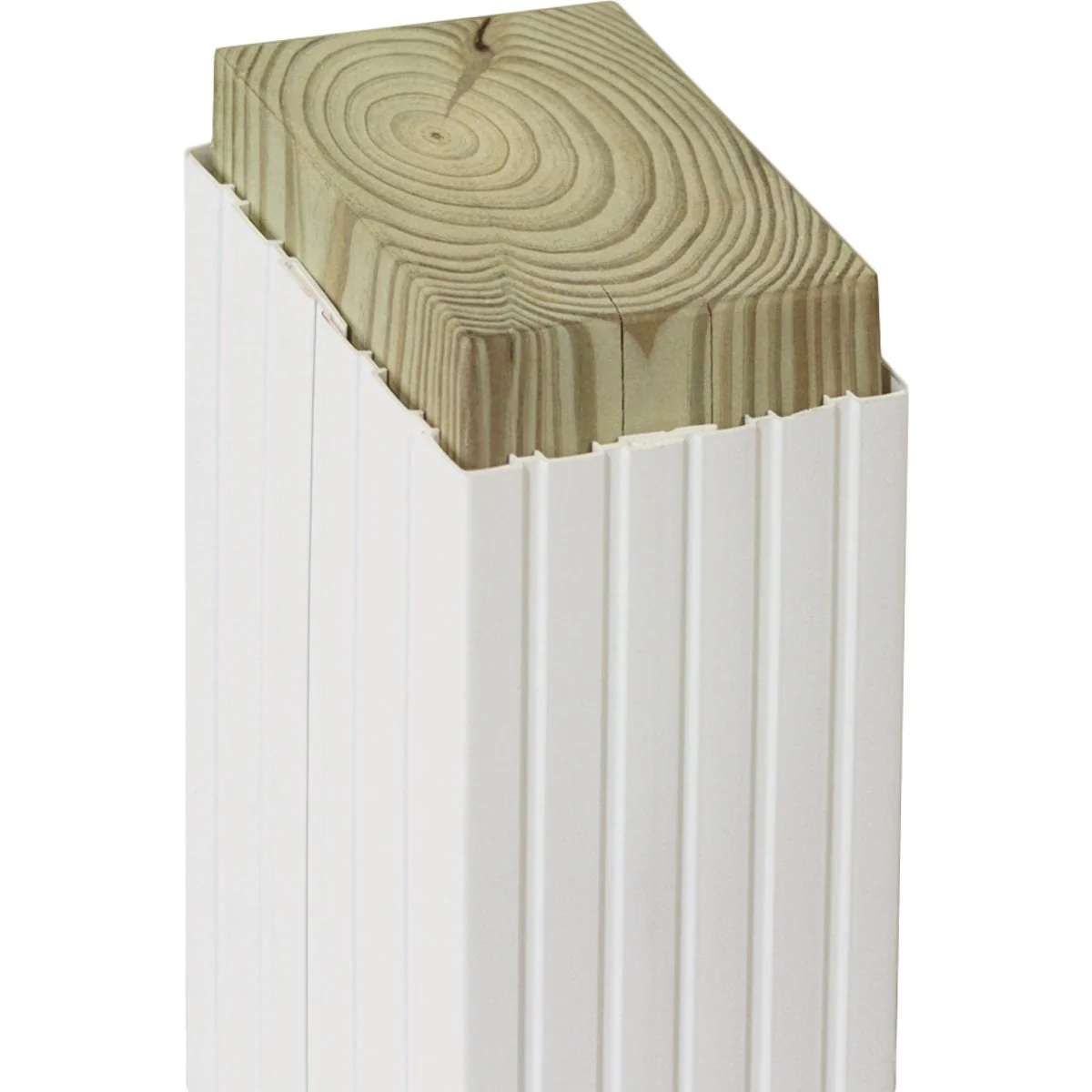 Organic Beechdale 6 In. W. x 6 In. H. x 102 In. L. White PVC Fluted Post Wrap Durable