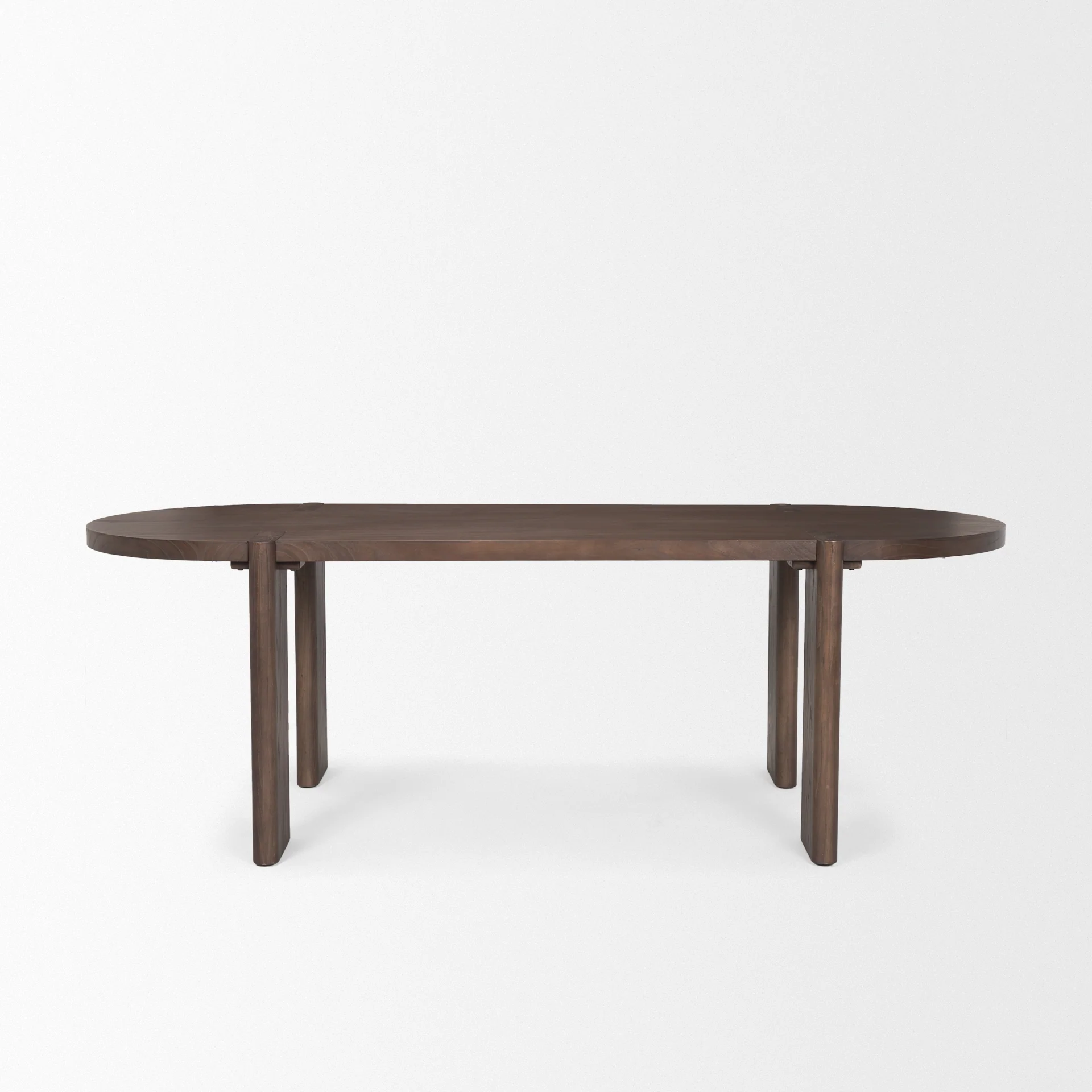 Carefully Designed Sohan Dark Elm Wood Oval Dining Table Certified