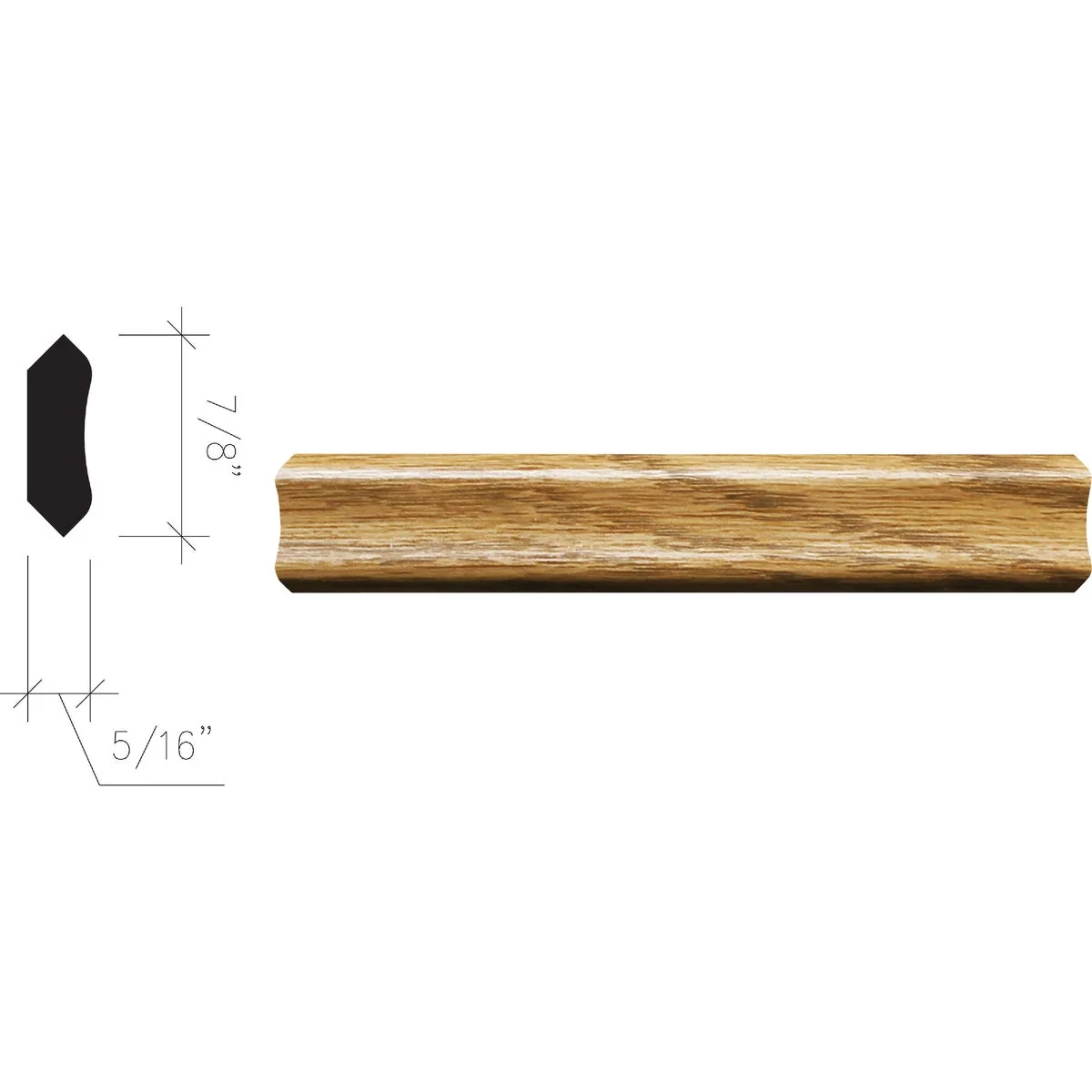 Classic Inteplast Building Products 5 16 In. x 7 8 In. x 8 Ft. Ultra Oak Polystyrene Inside Corner Molding Convenient