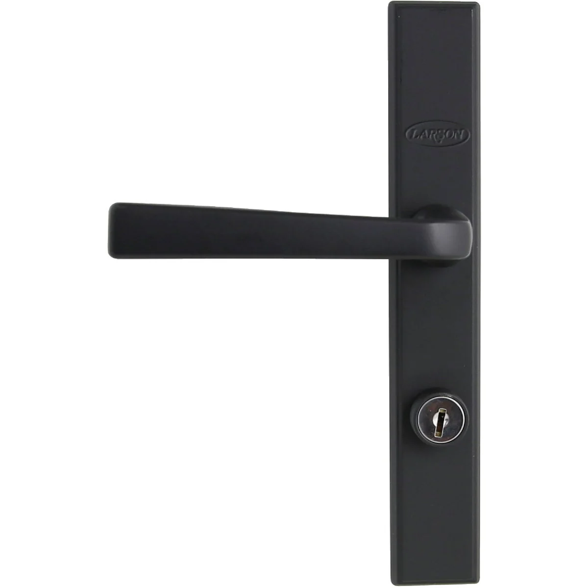 Professional Larson QuickFit Matte Black Die-Cast Metal Locking Storm Door Straight Leverset World-Class