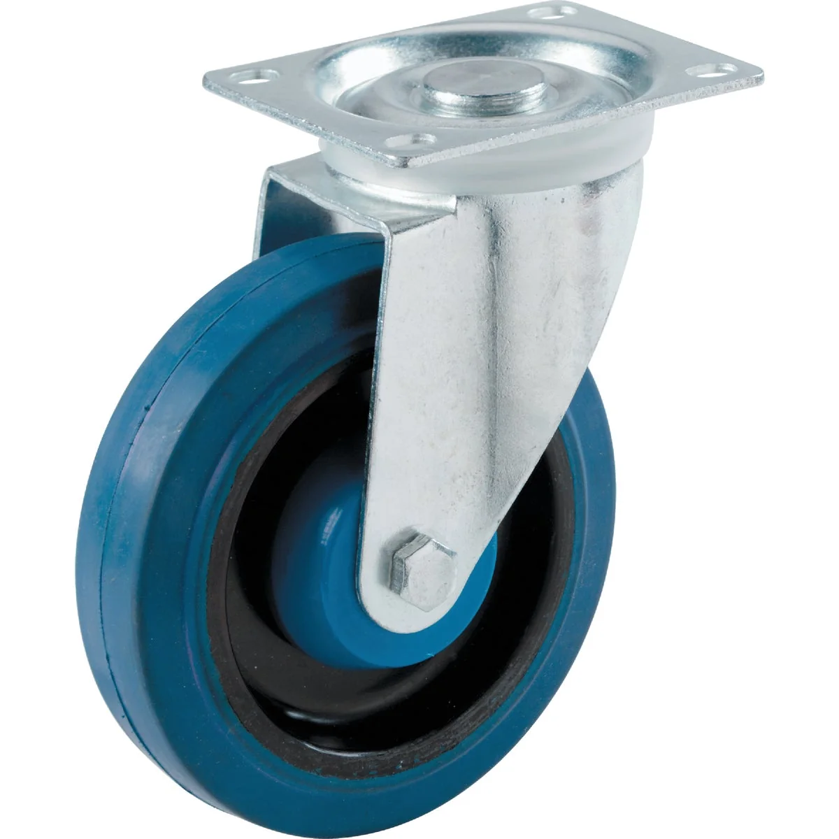 Expertly Made Shepherd 4 In. Elastic Rubber General-Duty Swivel Plate Caster Effective